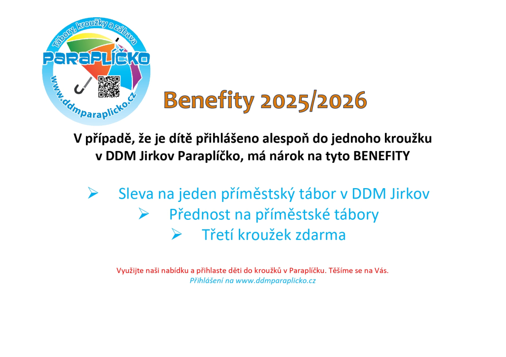 Využijte nabízené benefity