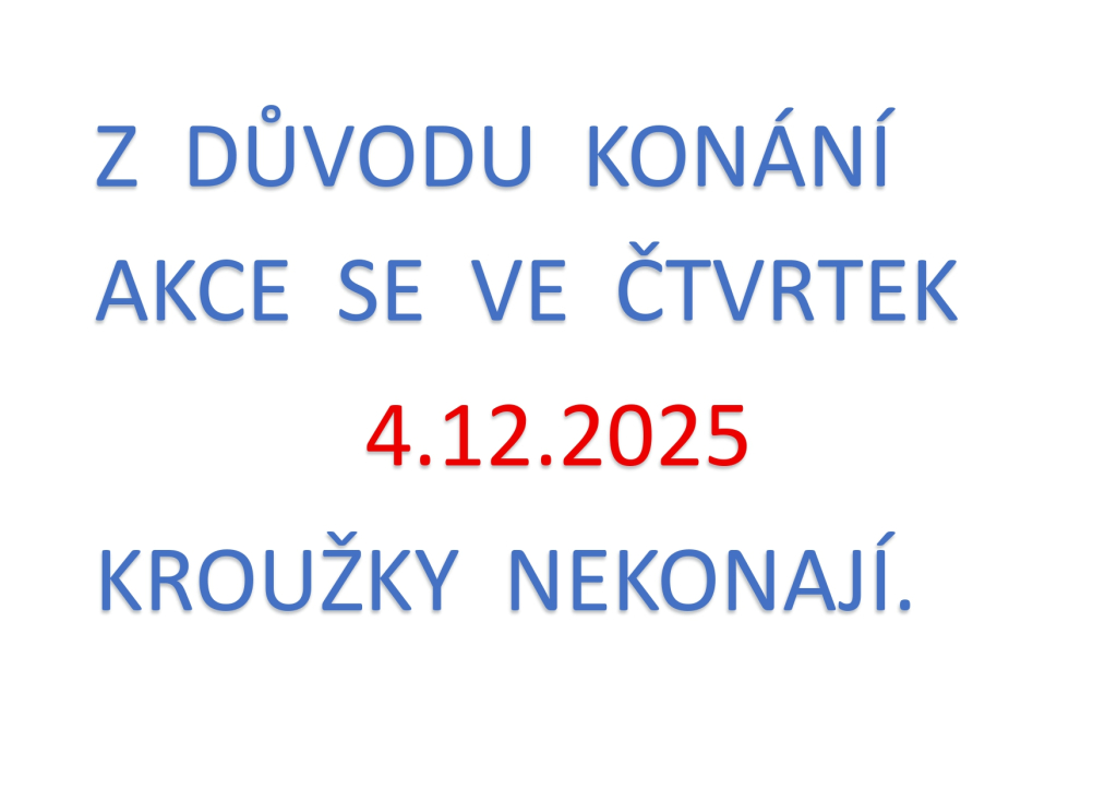 Pozor - dne 4.12.2025 se kroužky v DDM Jirkov nekonají.