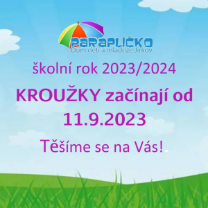 Kroužky začínají od 11.9.2023