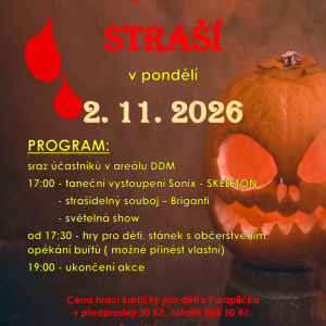 V pondělí 2.11.2026 zase v Paraplíčku straší! Máme zase připravený skvělý program.